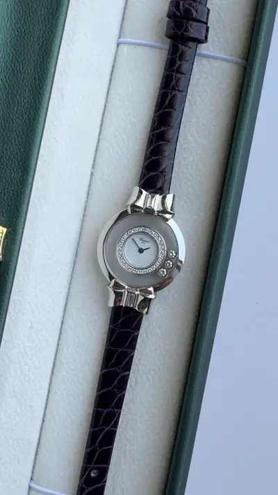 Chopard Happy Diamonds Rare Bow Design 18K White Gold Watch 4
