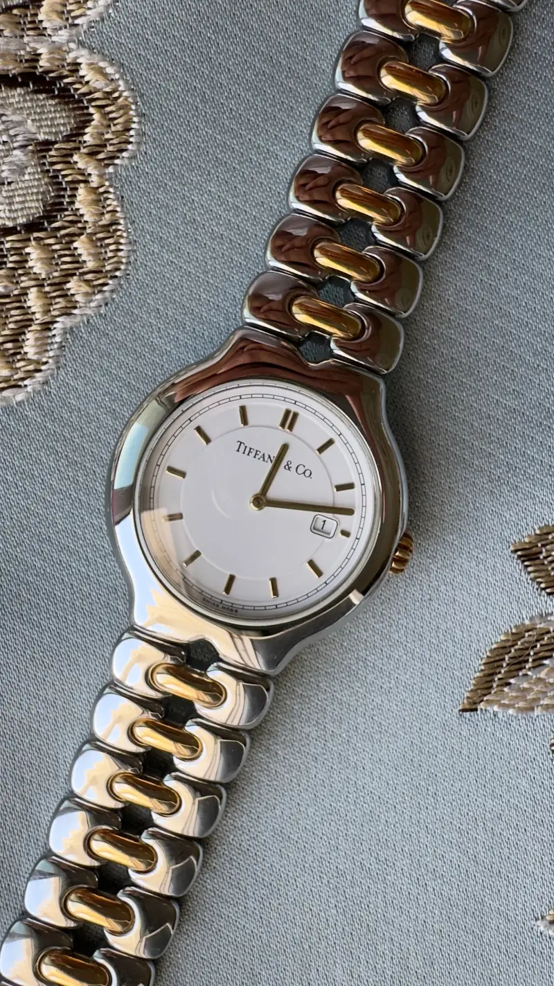 Tiffany & Co. Large Two-Tone Sculpted Bracelet Watch