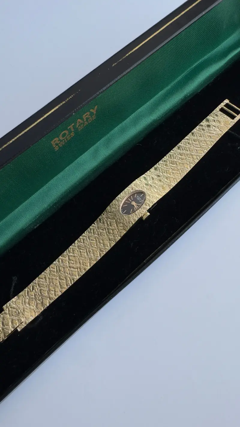 Vintage Rotary Gold-Tone Textured Watch