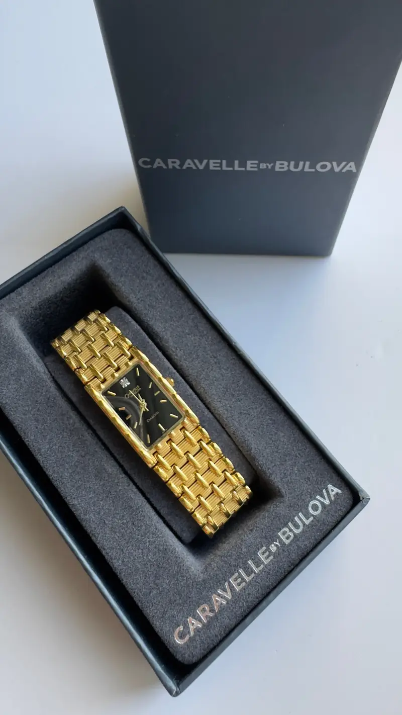 Caravelle by Bulova Diamond-Accent Gold-Tone Bracelet Watch