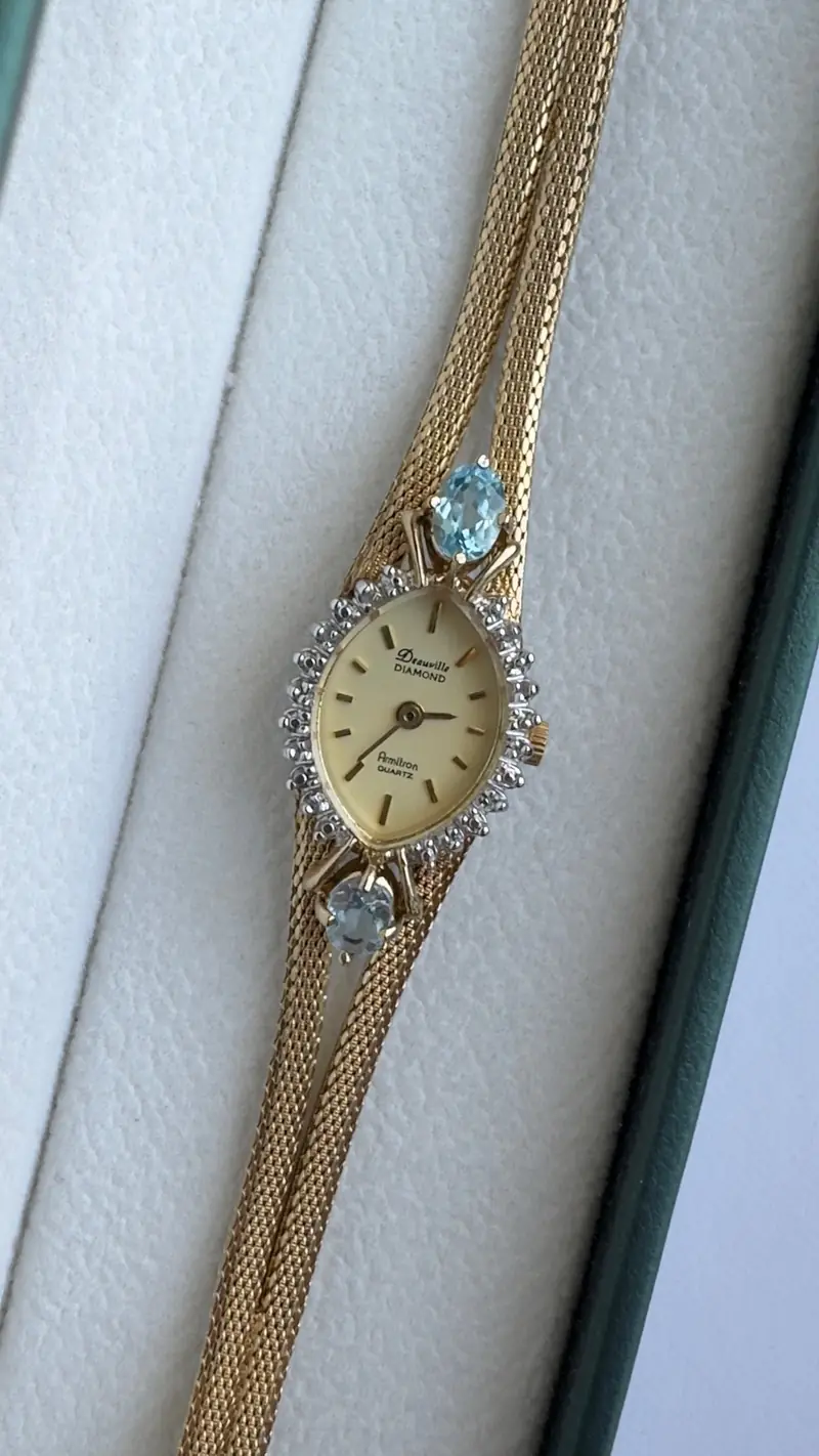 Dufonte Aquamarine Marquise Mesh Bracelet Watch — image 3