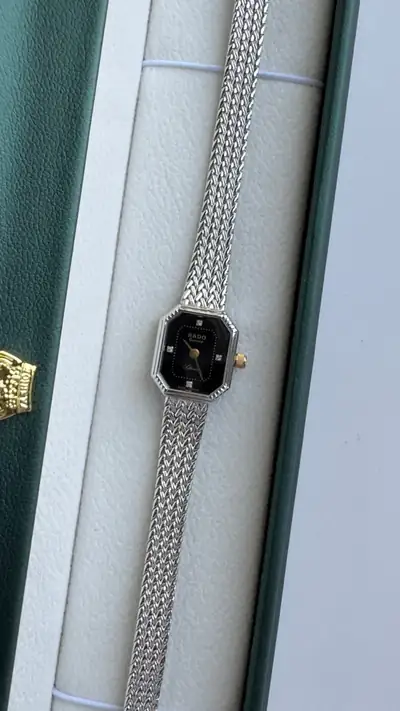 Rado Black Dial Woven Bracelet Watch 6