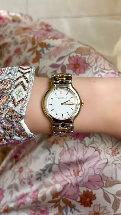 Tiffany & Co. Large Two-Tone Sculpted Bracelet Watch 9