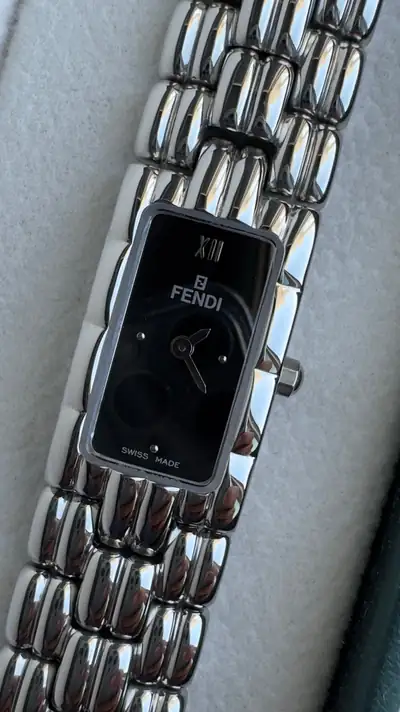 Fendi Sculpted Bracelet Watch with Dark Dial 2
