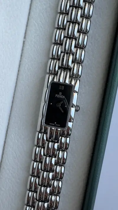 Fendi Sculpted Bracelet Watch with Dark Dial 4