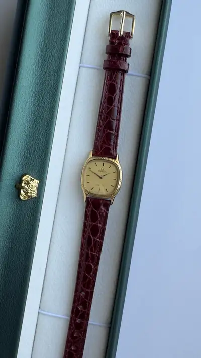 Omega De Ville Gold-Tone Cushion Case Watch 5