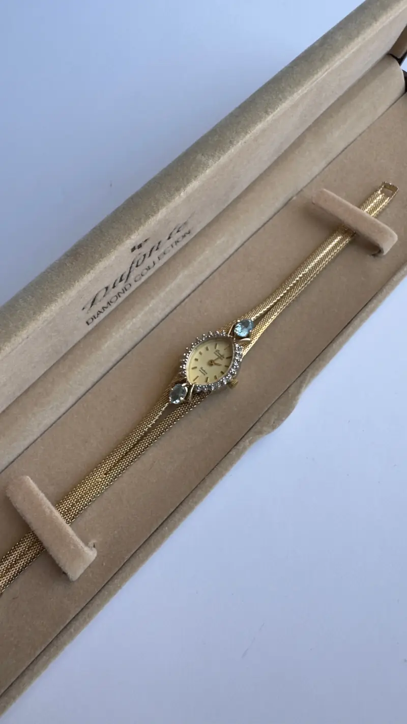 Dufonte Aquamarine Marquise Mesh Bracelet Watch