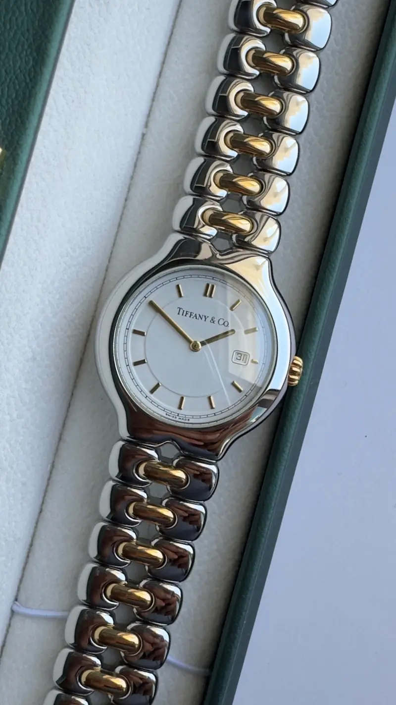 Tiffany & Co. Large Two-Tone Sculpted Bracelet Watch — image 4